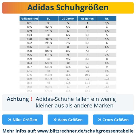 adidas Damen Schuhe Größentabelle 